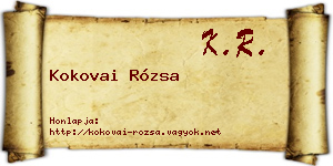 Kokovai Rózsa névjegykártya