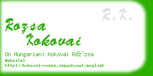 rozsa kokovai business card